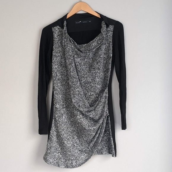 Long-sleeve grey sweater stretch with black detailing Melissa Nepton - Picture 1 of 7